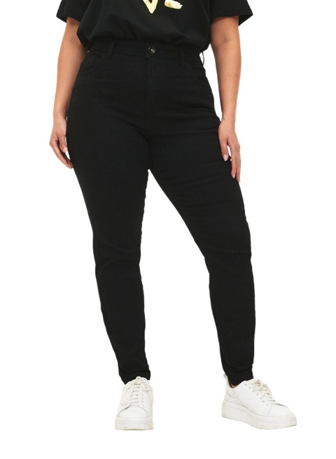 ZIZZI WSPANIAŁE JEANSY SPODNIE RURKI CZARNE N82 SLIM FIT 001A