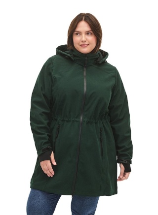 ZIZZI FUNKCJONALNA ZIELONA DŁUGA KURTKA SOFTSHELL 441A