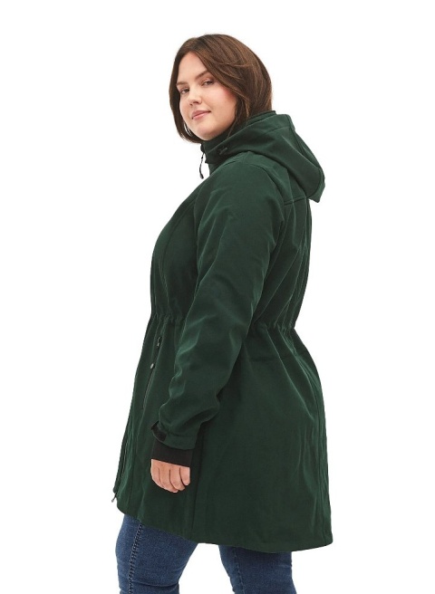 ZIZZI FUNKCJONALNA ZIELONA DŁUGA KURTKA SOFTSHELL 441A