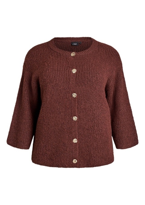 ZIZZI ELEGANCKI BRĄZOWY KARDIGAN SWETER DZIANINA 510C