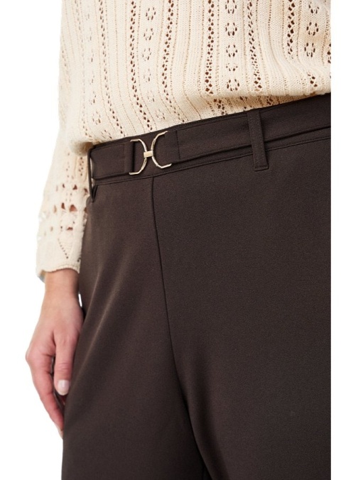 ZIZZI ELEGANCKIE BRĄZOWE SPODNIE PASEK 446A