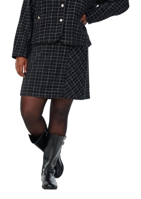 ZIZZI ELEGANCKA CZARNA SPÓDNICA W KRATE 402B