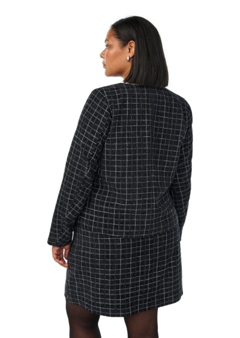 ZIZZI ELEGANCKA CZARNA SPÓDNICA W KRATE 402B