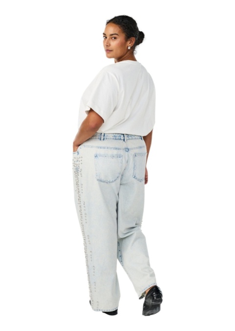 ZIZZI NIEBIESKIE JEANSY IMPREZOWE CYRKONIE 111F
