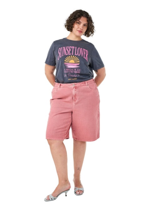 ZIZZI SZARY T-SHIRT NADRUK BAWEŁNA 976A