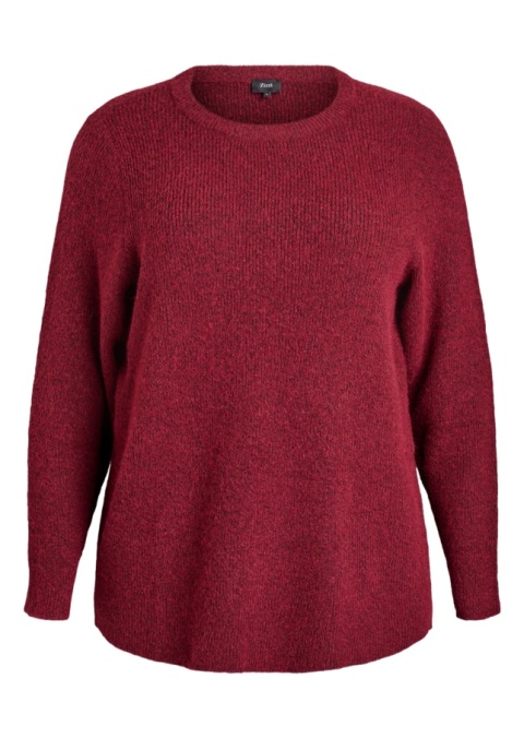 ZIZZI BORDOWA BLUZKA SWETER DZIANINA 498F