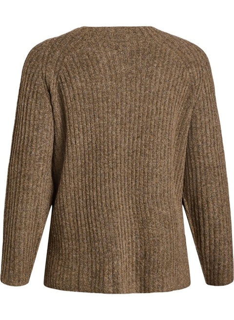 ZIZZI BRĄZOWY SWETER PRĄŻKOWANY DZIANINA GUZIKI 517B
