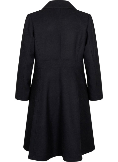 ZIZZI ELEGANCKI CZARNY PŁASZCZ TRAPEZOWY 389A
