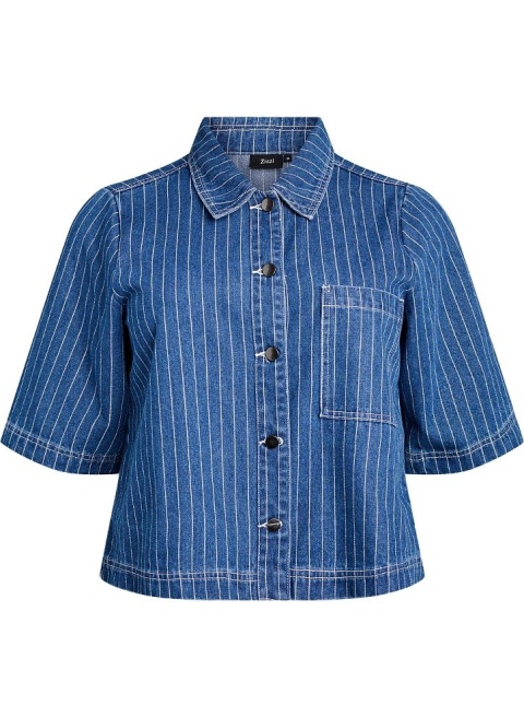 ZIZZI KRÓTKA KOSZULOWA JEANSOWA W PASKI 120B