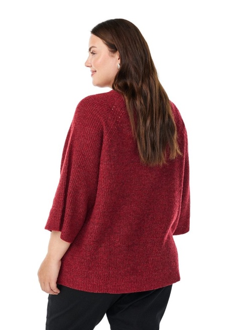 ZIZZI LUŹNY CZERWONY SWETER PRĄŻKI 475C