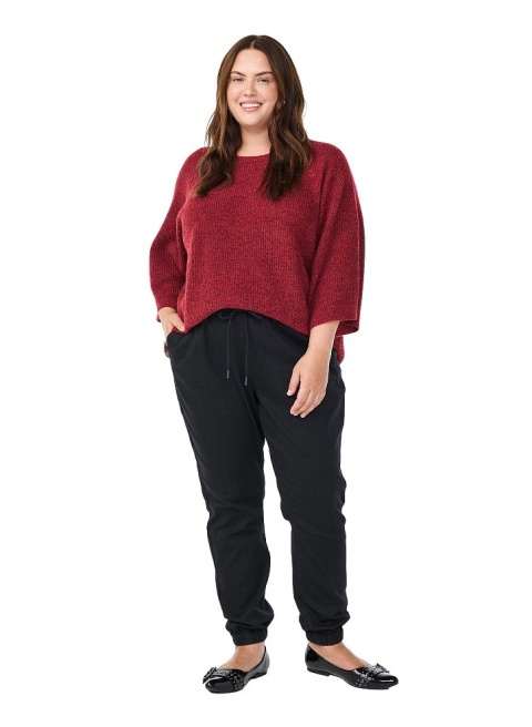 ZIZZI LUŹNY CZERWONY SWETER PRĄŻKI 475C