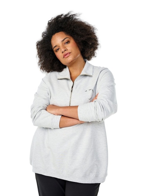 ZIZZI SZARA WYGODNA BLUZA Z KOŁNIERZEM 265A