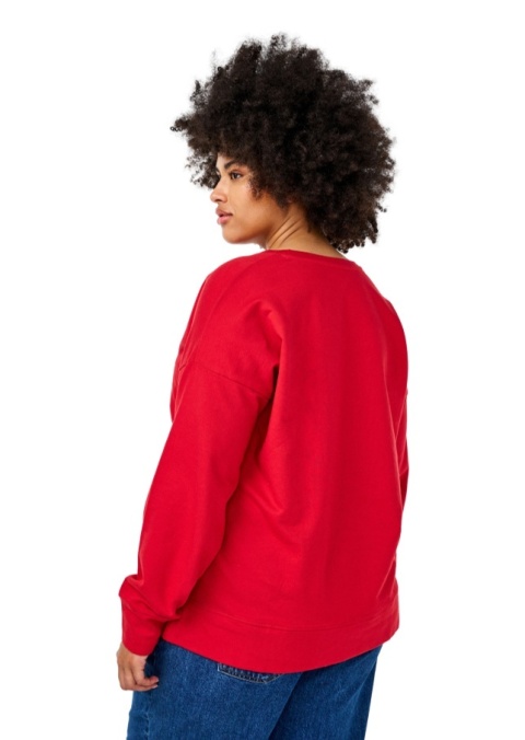 ZIZZI WYGODNA CZERWONA BLUZA NAPISY 424A