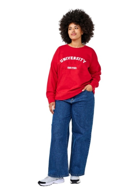 ZIZZI WYGODNA CZERWONA BLUZA NAPISY 424A