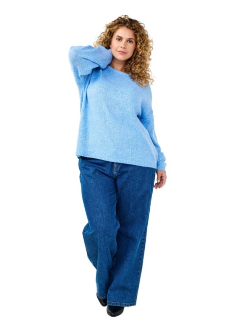 ZIZZI NIEBIESKI SWETER BLUZKA DZIANINA 415B