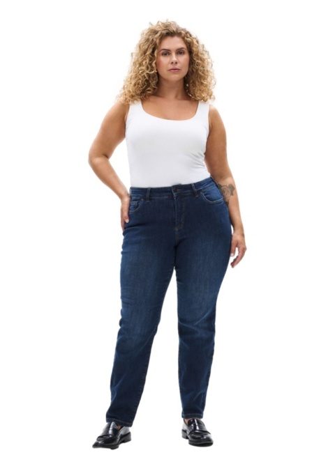 ZIZZI GRANATOWE JEANSY SPODNIE SLIM-FIT 200B N82