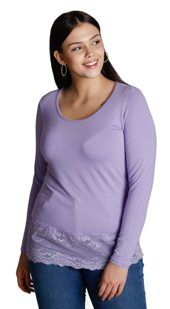 ZIZZI BLUZKA LONGSLEEVE KORONKA FIOLET 118C ZIZZI BLUZKA LONGSLEEVE KORONKA FIOLET 118C