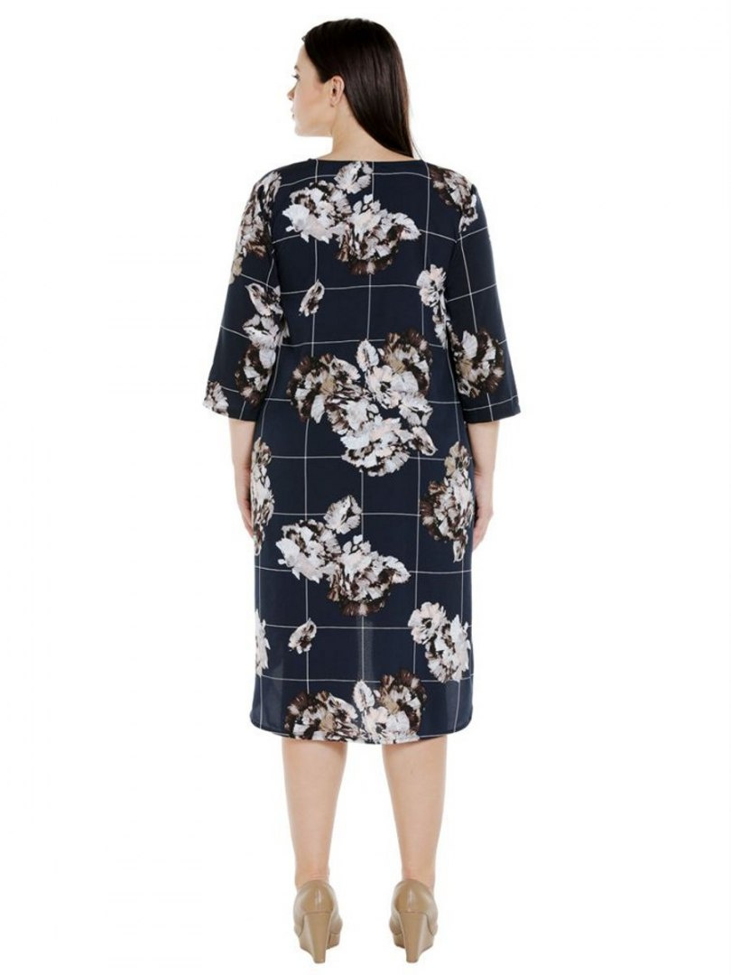 JUNAROSE ELEGANCKA SUKIENKA KWIATY GRANAT 7153 JUNAROSE ELEGANCKA SUKIENKA KWIATY GRANAT 7153