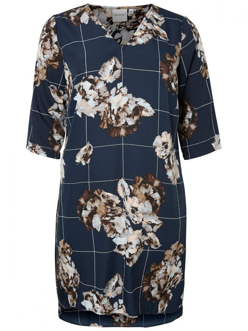 JUNAROSE ELEGANCKA SUKIENKA KWIATY GRANAT 7153 JUNAROSE ELEGANCKA SUKIENKA KWIATY GRANAT 7153