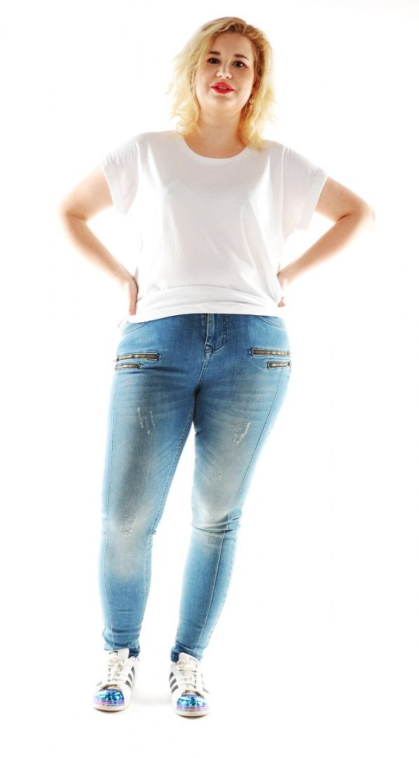 ZIZZI NIEBIESKIE JEANSY Z SUWACZKAMI N86 627A ZIZZI NIEBIESKIE JEANSY Z SUWACZKAMI N86 627A