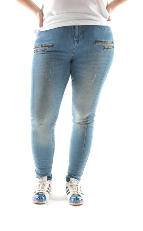 ZIZZI NIEBIESKIE JEANSY Z SUWACZKAMI N82 627A