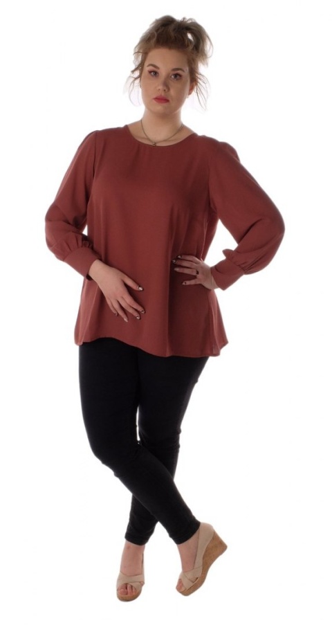 ZIZZI ELEGANCKA CEGLATA BLUZKA BUFKI 329A ZIZZI ELEGANCKA CEGLATA BLUZKA BUFKI 329A