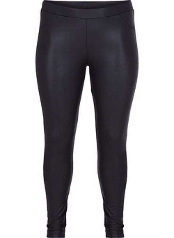 ZIZZI MODNE WOSKOWANE CZARNE LEGGINSY 415A ZIZZI MODNE WOSKOWANE CZARNE LEGGINSY 415A