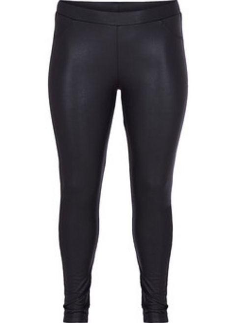 ZIZZI MODNE WOSKOWANE CZARNE LEGGINSY 415A ZIZZI MODNE WOSKOWANE CZARNE LEGGINSY 415A