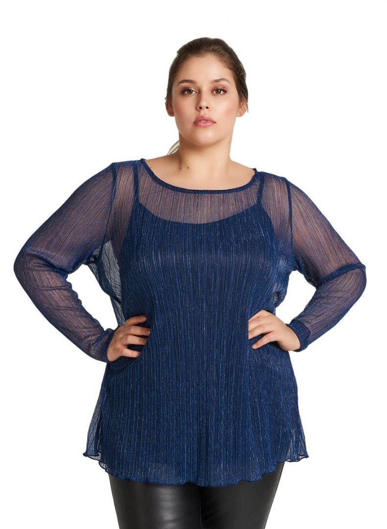 ZIZZI ELEGANCKA BLUZKA MGIEŁKA GRANAT 342B ZIZZI ELEGANCKA BLUZKA MGIEŁKA GRANAT 342B