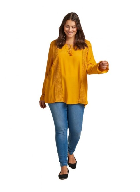 ZIZZI ŻÓŁTA BLUZKA AŻUR STYL BOHO 059A ZIZZI ŻÓŁTA BLUZKA AŻUR STYL BOHO 059A