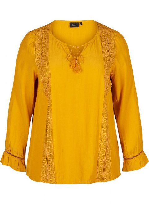 ZIZZI ŻÓŁTA BLUZKA AŻUR STYL BOHO 059A ZIZZI ŻÓŁTA BLUZKA AŻUR STYL BOHO 059A