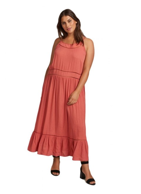 ZIZZI MODA SUKIENKA BOHO KORALOWA 398A ZIZZI MODA SUKIENKA BOHO KORALOWA 398A