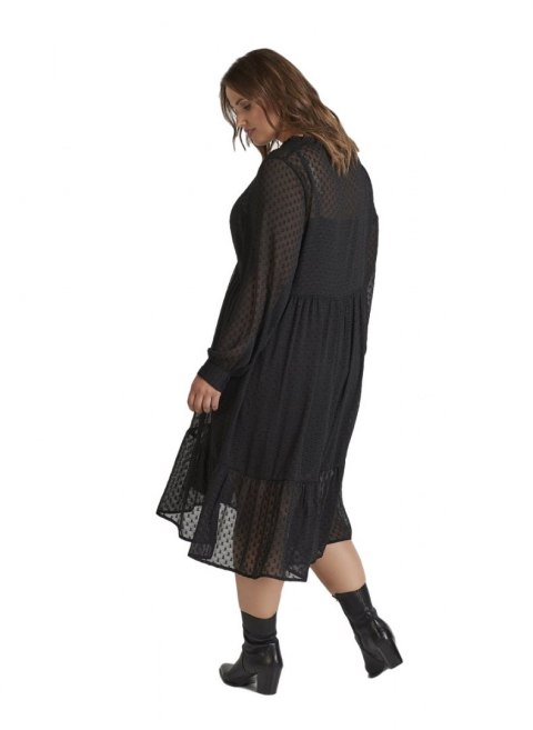 ZIZZI ELEGANCKA CZARNA SUKIENKA FALBANKA 338B ZIZZI ELEGANCKA CZARNA SUKIENKA FALBANKA 338B