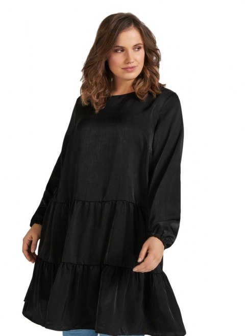 ZIZZI MODNA CZARNA SUKIENKA FALBANA 123C ZIZZI MODNA CZARNA SUKIENKA FALBANA 123C