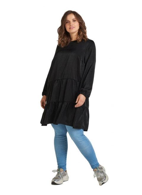 ZIZZI MODNA CZARNA SUKIENKA FALBANA 123C ZIZZI MODNA CZARNA SUKIENKA FALBANA 123C