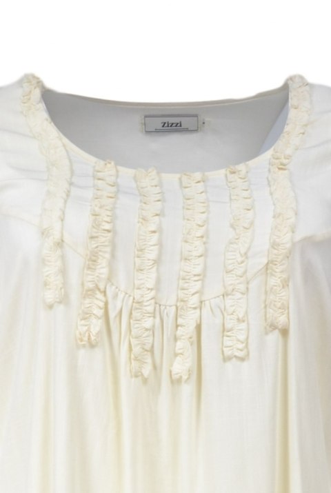 ZIZZI ELEGANCKA BLUZKA ŻABOT BEŻOWA Z159 ZIZZI ELEGANCKA BLUZKA ŻABOT BEŻOWA Z159
