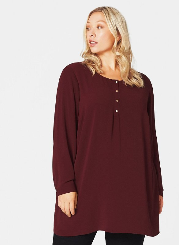 ZIZZI ELEGANCKA TUNIKA BORDOWA 308B ZIZZI ELEGANCKA TUNIKA BORDOWA 308B