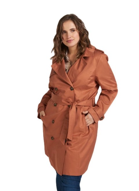 ZIZZI MODNY WIOSENNY PŁASZCZ RUDY 611A ZIZZI MODNY WIOSENNY PŁASZCZ RUDY 611A