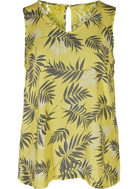 ZIZZI MODNA ŻÓŁTA BLUZKA W LIŚCIE 020F ZIZZI MODNA ŻÓŁTA BLUZKA W LIŚCIE 020F