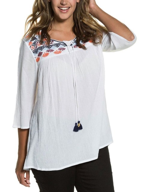 ULLA POPKEN GUSTOWNA TUNIKA BOHO BIAŁA UP02 ULLA POPKEN GUSTOWNA TUNIKA BOHO BIAŁA UP02
