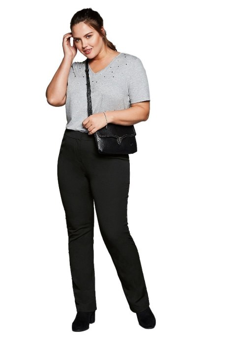 SHEEGO ELEGANCKIE CZARNE SPODNIE PROSTE SH95 SHEEGO ELEGANCKIE CZARNE SPODNIE PROSTE SH95