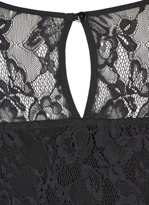 ELEGANCKA CZARNA SUKIENKA PLISY KORONKA 092A ELEGANCKA CZARNA SUKIENKA PLISY KORONKA 092A