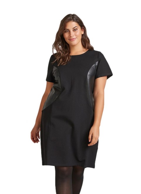 ZIZZI ELEGANCKA CZARNA SUKIENKA WSTAWKI 370A ZIZZI ELEGANCKA CZARNA SUKIENKA WSTAWKI 370A