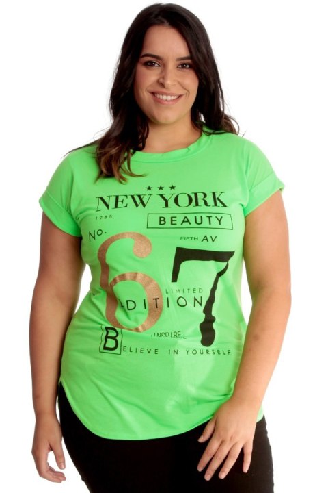 NOUVELLE ZIELONY NEON T-SHIRT WZÓR NO115 NOUVELLE ZIELONY NEON T-SHIRT WZÓR NO115