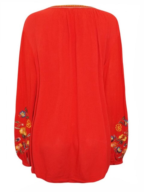 SIMPLY BY ELEGANCKA CZERWONA TUNIKA BOHO SB01 SIMPLY BY ELEGANCKA CZERWONA TUNIKA BOHO SB01