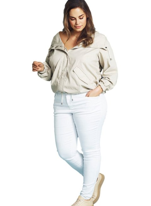 ZIZZI BIAŁE JEANSY RURKI STRETCH 305L ZIZZI BIAŁE JEANSY RURKI STRETCH 305L