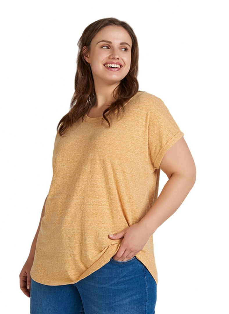 ZIZZI KLASYCZNY ZÓŁTY T-SHIRT MELANŻ 504A ZIZZI KLASYCZNY ZÓŁTY T-SHIRT MELANŻ 504A