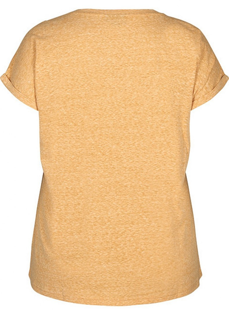 ZIZZI KLASYCZNY ZÓŁTY T-SHIRT MELANŻ 504A ZIZZI KLASYCZNY ZÓŁTY T-SHIRT MELANŻ 504A