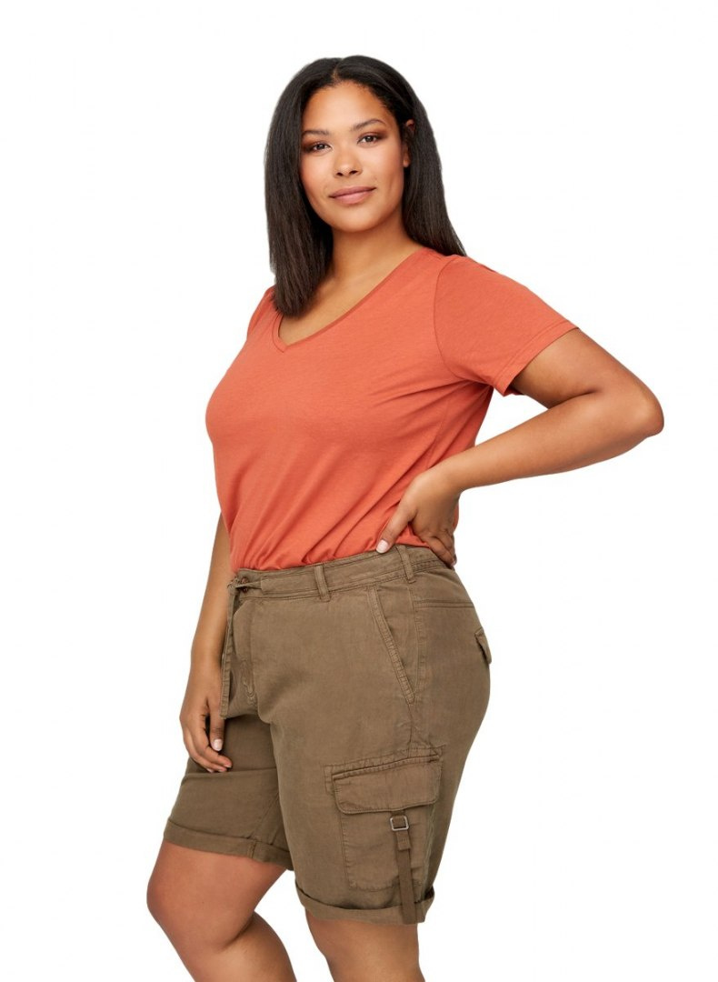 ZIZZI LETKIE BAWEŁNIANE SPODENKI KHAKI 318A ZIZZI LETKIE BAWEŁNIANE SPODENKI KHAKI 318A