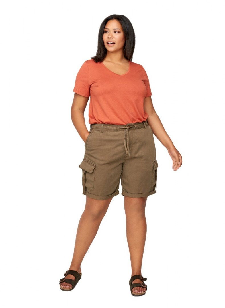 ZIZZI LETKIE BAWEŁNIANE SPODENKI KHAKI 318A ZIZZI LETKIE BAWEŁNIANE SPODENKI KHAKI 318A